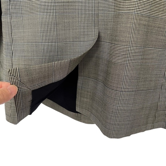 J Crew Glen Plaid Wool Ruffle Pocket Double Breasted Blazer Size 4 - Picture 12 of 16